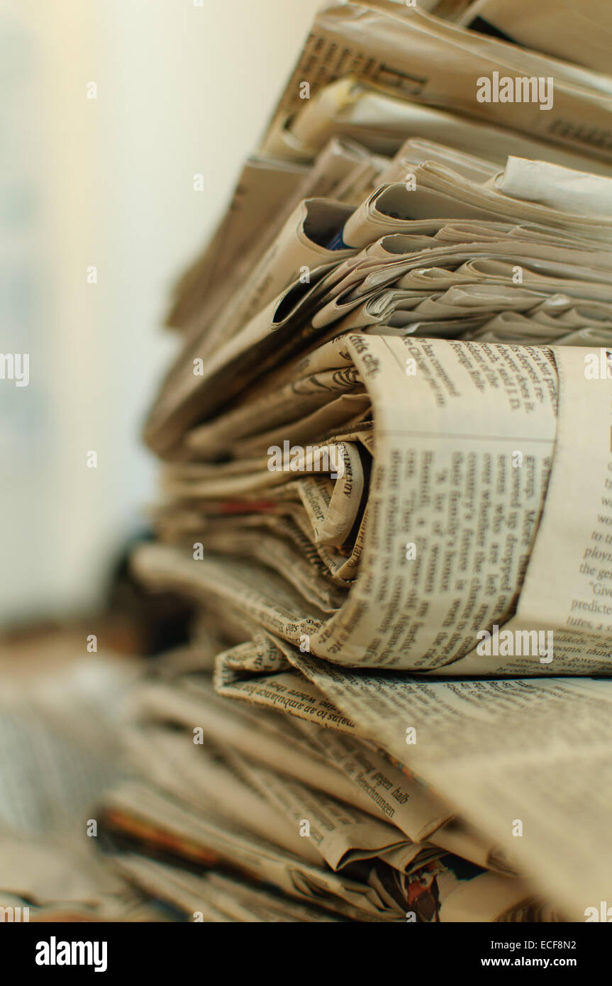 A stack of newspapers Stock Photo Alamy