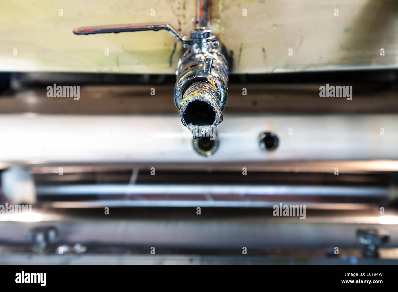 Offset printer for labels and flexible packaging, Stock Photo