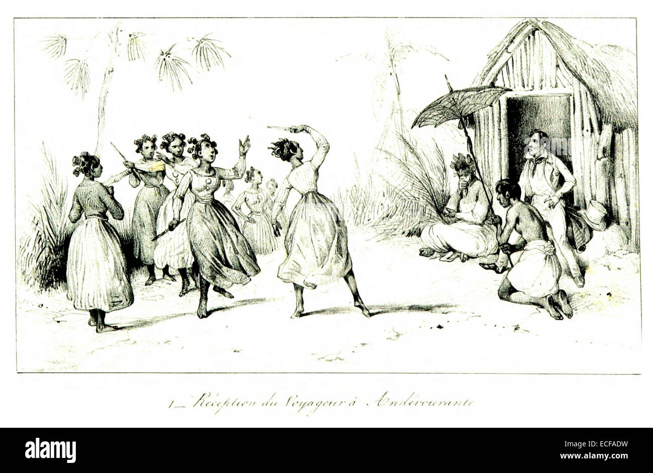 LEGUEVEL DE LACOMBE(1840) p220 Saluant les visiteurs C3A0 Andevoranto Stock Photo