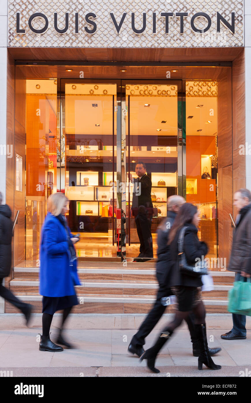 Louis Vuitton fashion store on New Bond Street Stock Photo