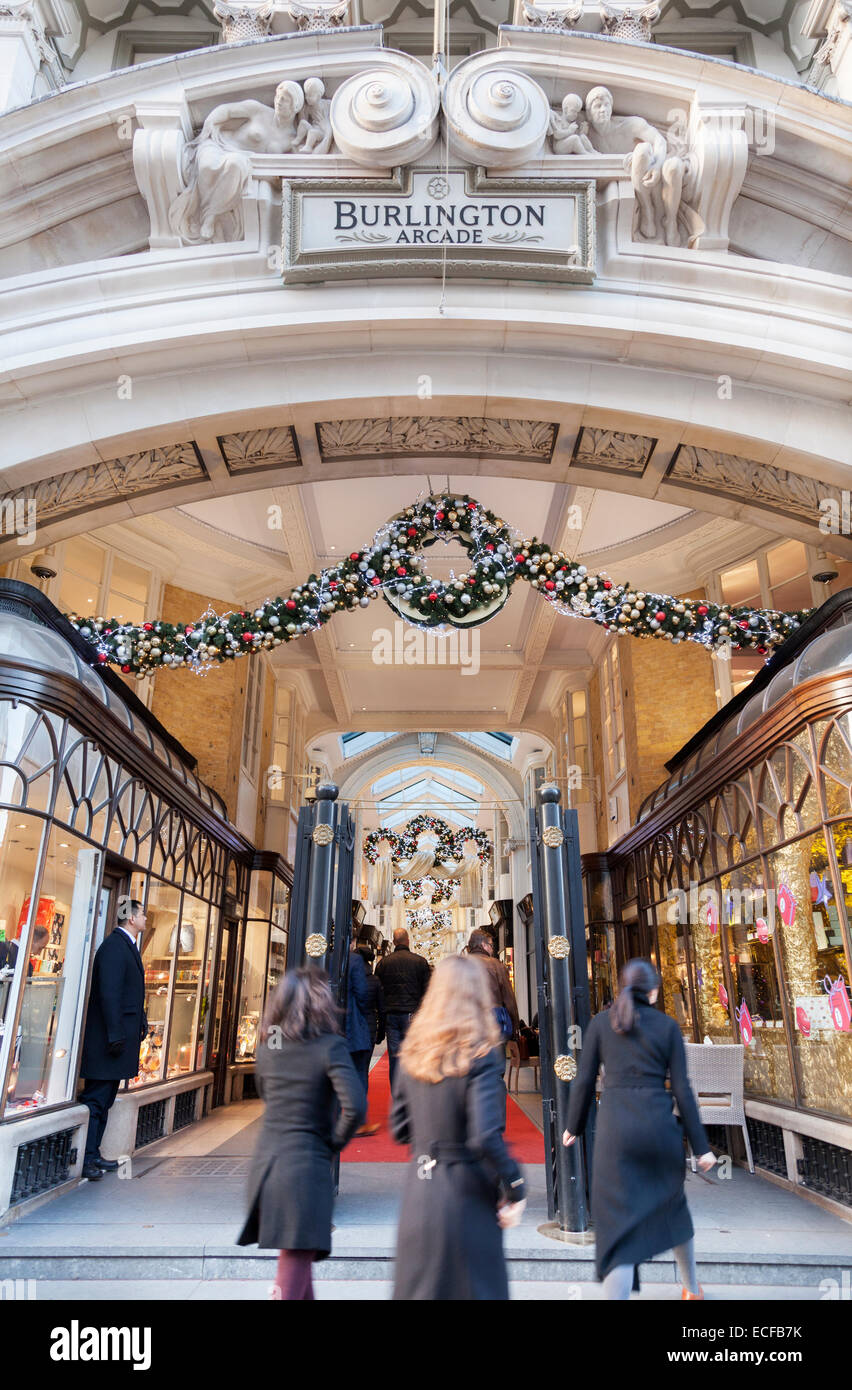 Burlington Arcade entrance on Piccadilly Stock Photo