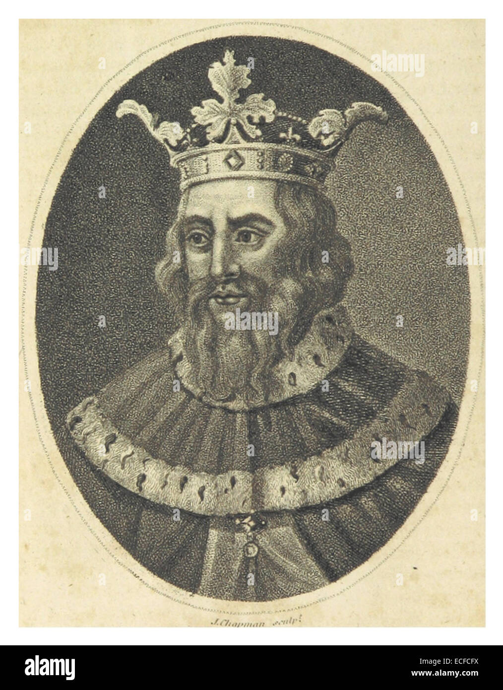 絵画 Majesty of a king Antique Stipple - His Most Gracious Majestry King George the