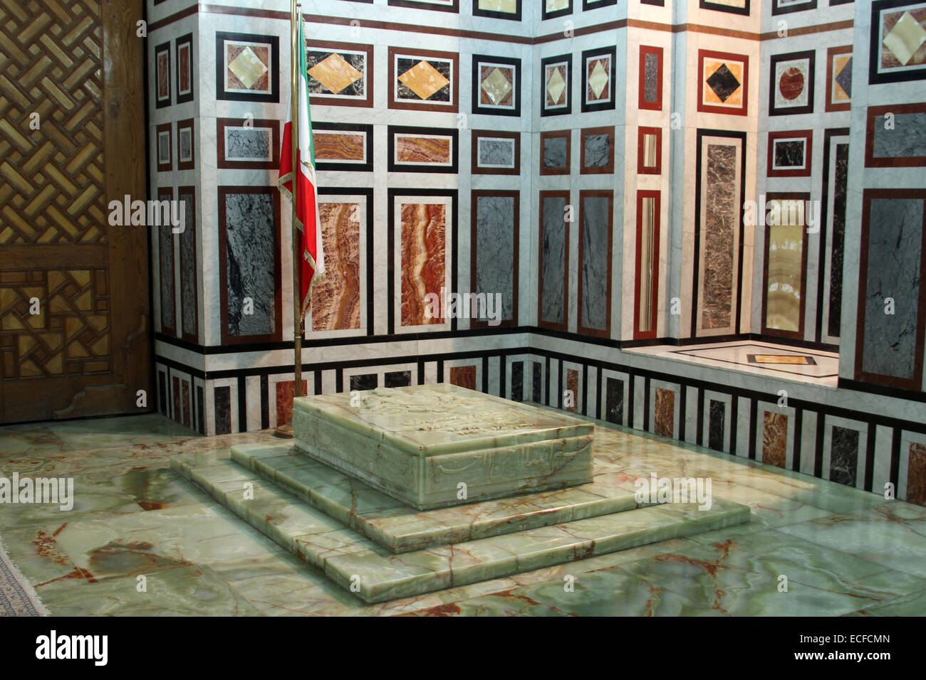 The tomb of Mohammad Reza Shah Pahlavi, the last shah of Iran, in Al-Rifa'i Mosque, Cairo, Egypt Stock Photo