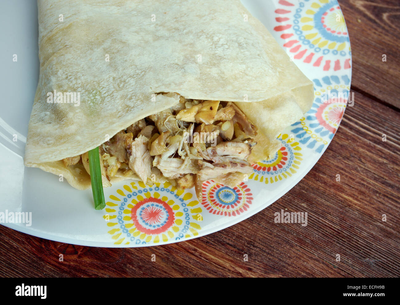 Chicken Tantuni Turkish Wrap roll bread with Chicken Stock Photo Alamy