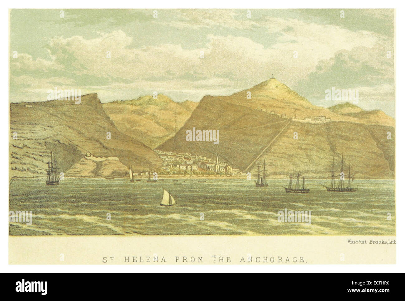 MELLISS(1875) p010 - ST. HELENA FROM THE ANCHORAGE Stock Photo