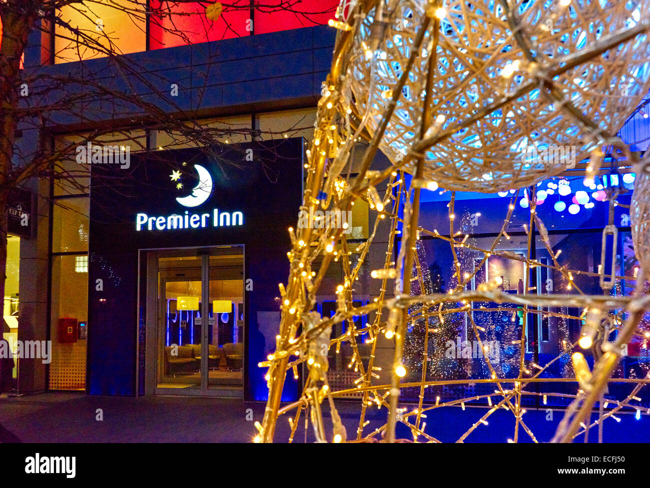 Christmas Lights Stratford London Stock Photo Alamy