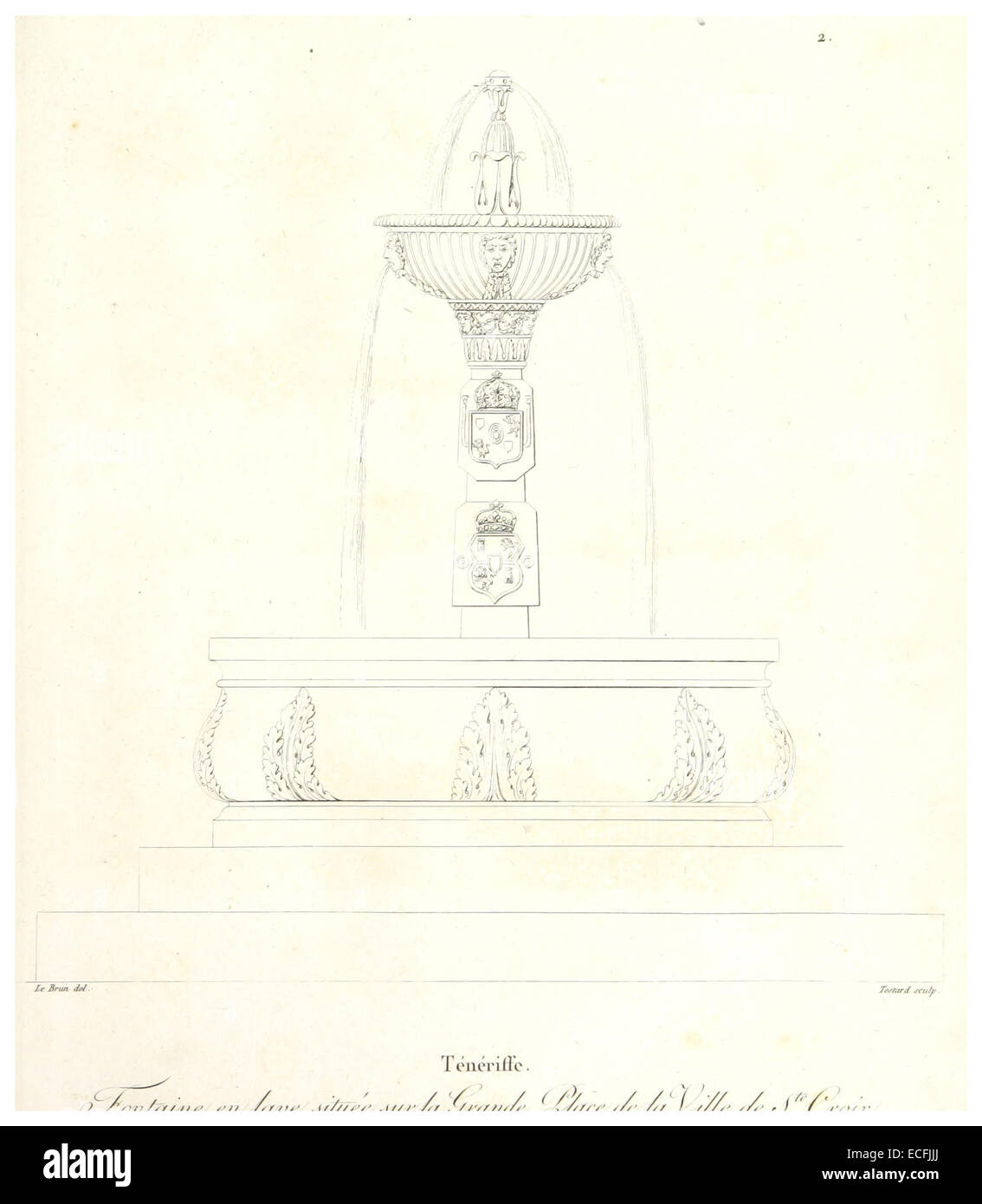 MILBERT(1812) p015 Ténériffe - Fountaine Stock Photo