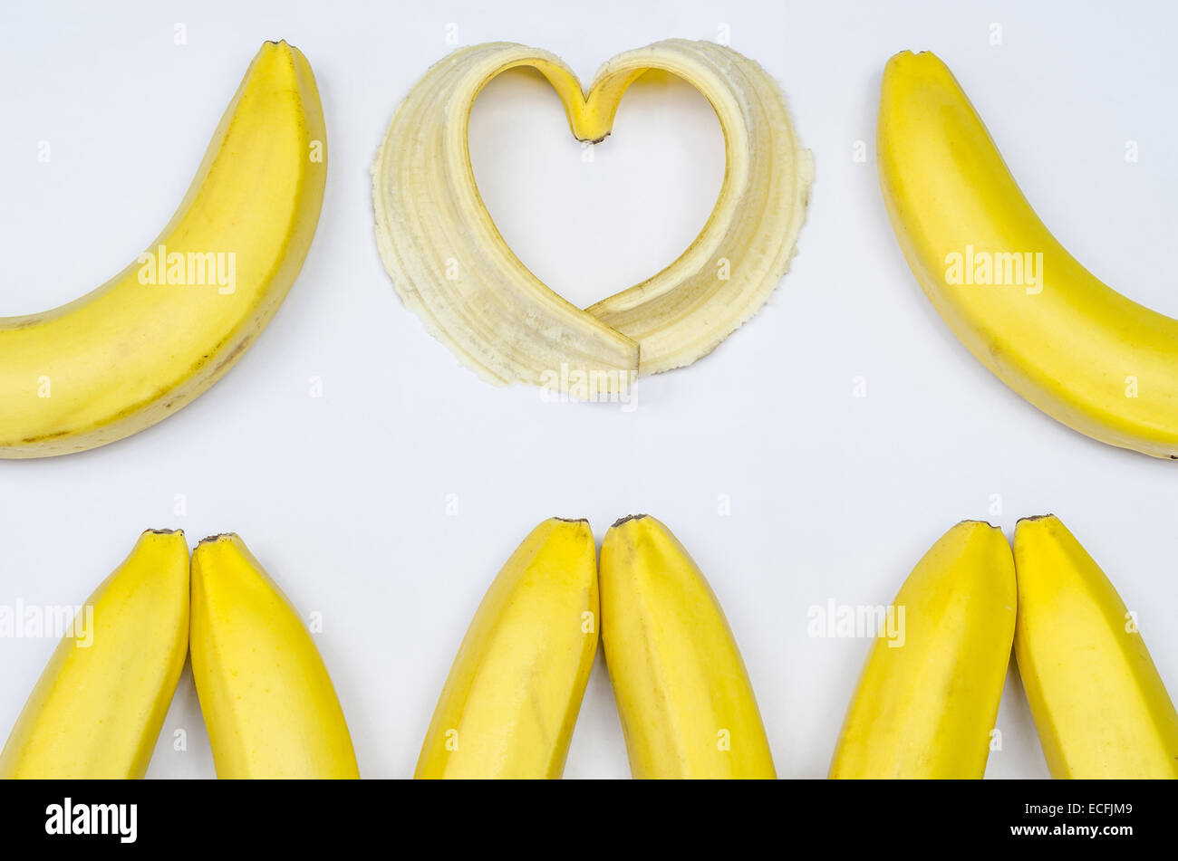 Banana and banana heart isolated on white Stock Photo Alamy