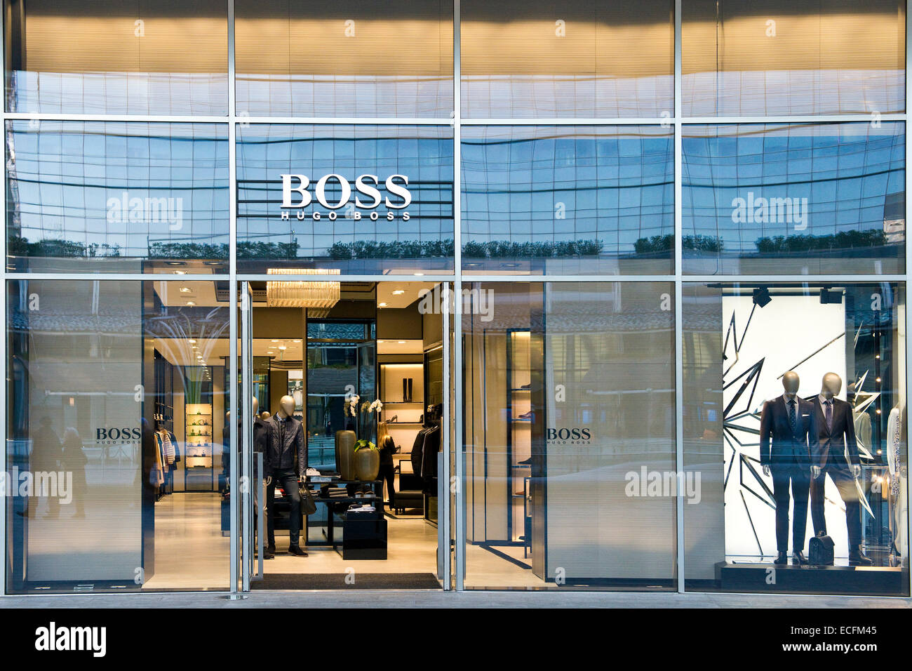 Italy, Lombardy, Milan, Hugo Boss shop Stock Photo - Alamy