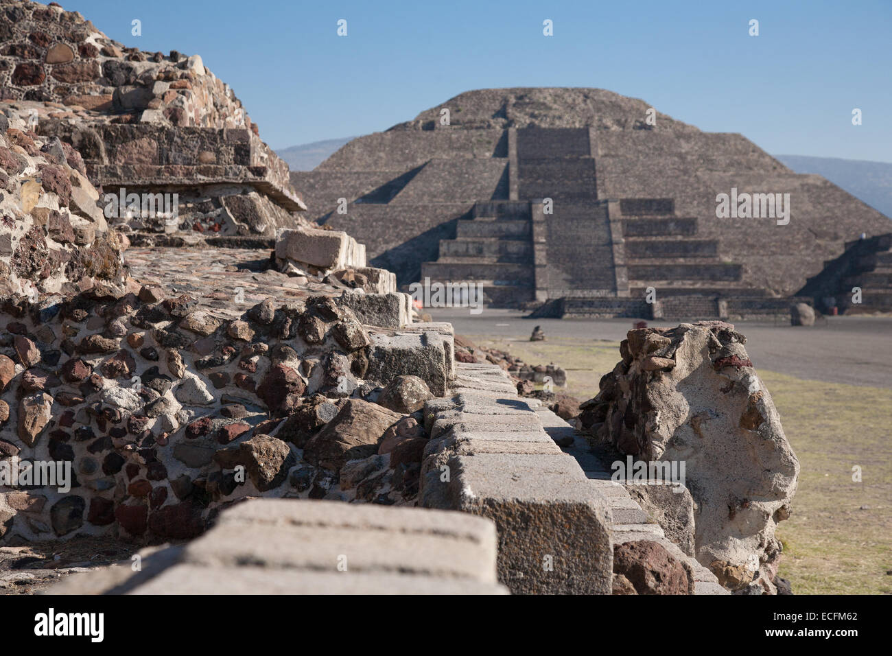 Pyramid of the Moon in Teotihuacan,  Mexico City Stock Photo