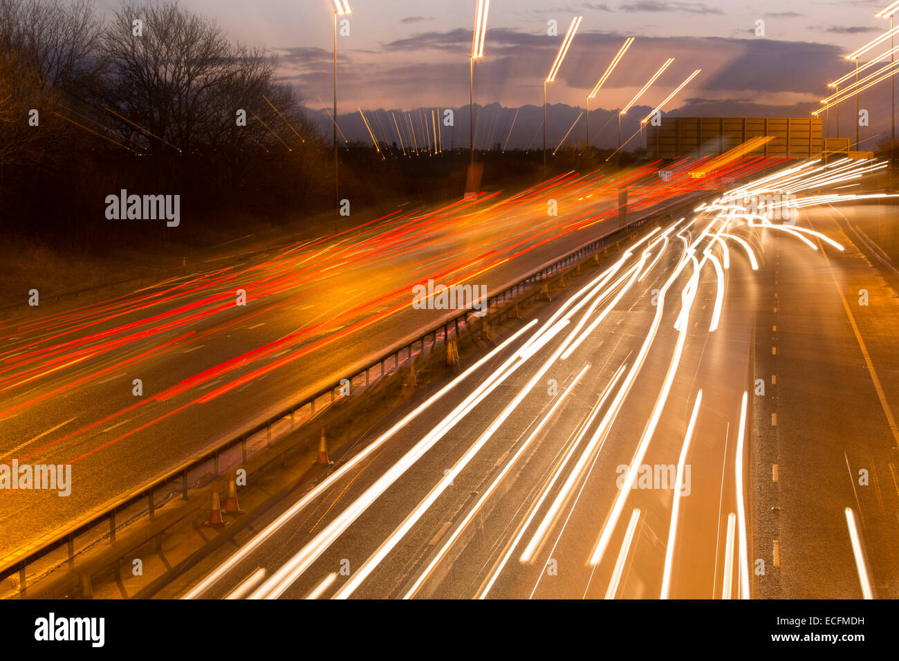 M6 motorway night hi-res stock photography and images - Alamy
