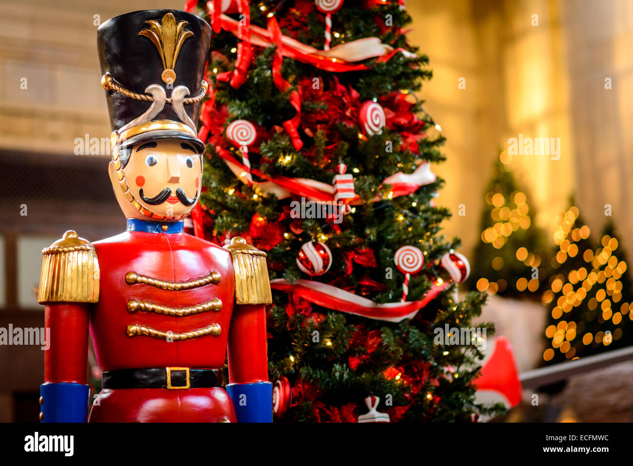Photographs of the yearly christmas display set at union station, in Kansas City, Missouri. Stock Photo
