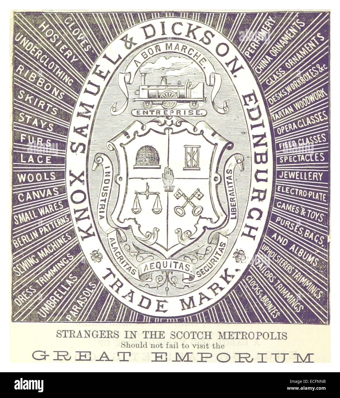 PATERSON(1875) p112 KNOX, SAMUEL & DICKSON - EDINBURGH Stock Photo