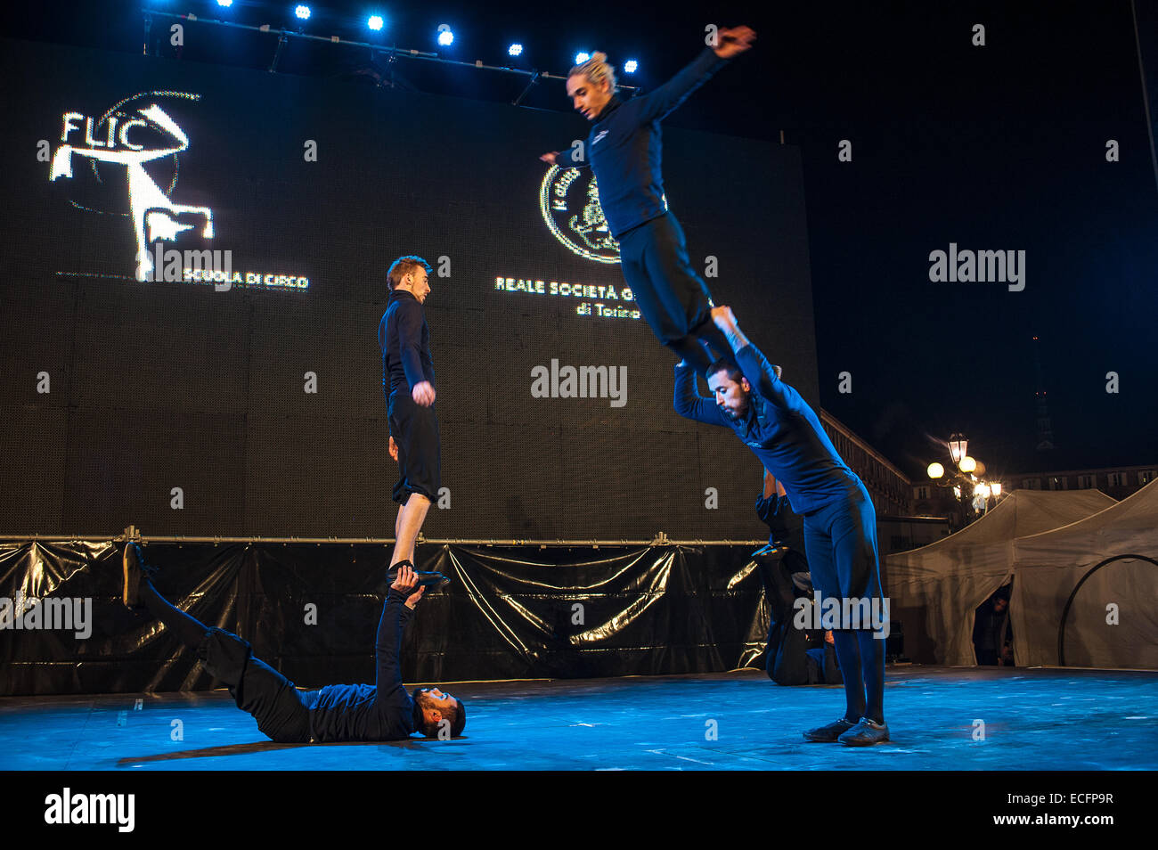 Turin, Italy. 13th Dec, 2014. Acrobazie del Circo Flic Credit:  Realy Easy Star/Alamy Live News Stock Photo