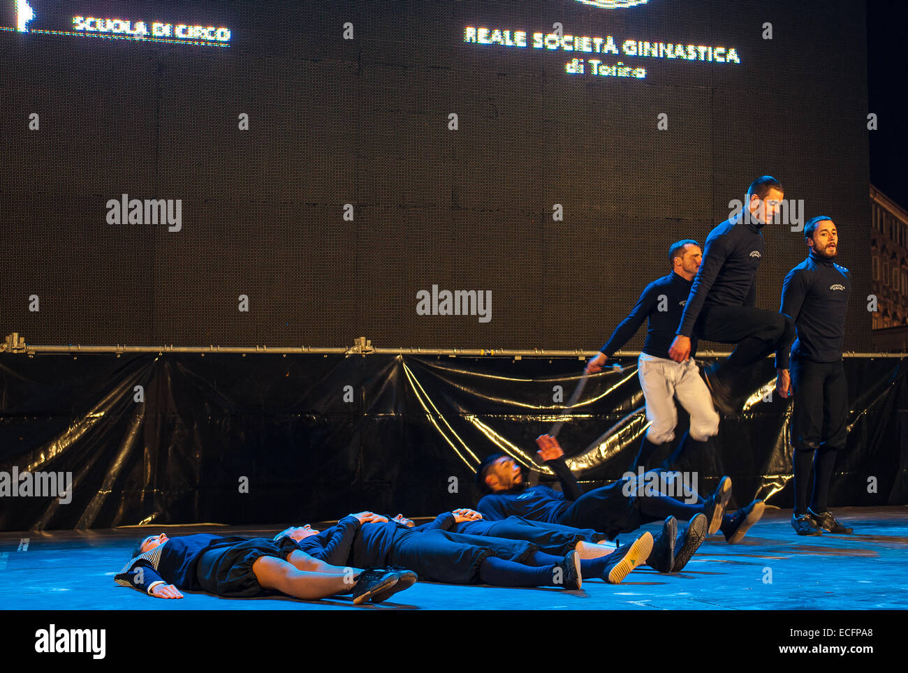 Turin, Italy. 13th Dec, 2014. Acrobazie del Circo Flic Credit:  Realy Easy Star/Alamy Live News Stock Photo