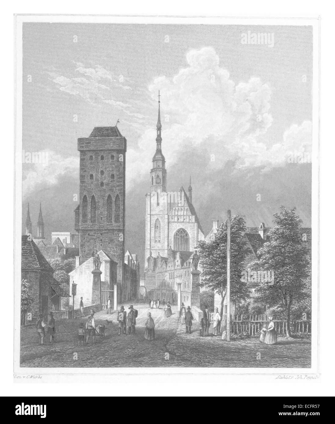 POPPEL(1852) p2.665 LIEGNITZ, GOLDBERGSCHE STRASSE Stock Photo