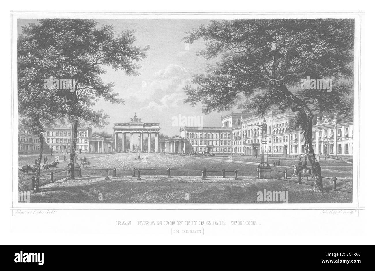 POPPEL(1852) p2.685 BERLIN, BRANDENBURGER TOR Stock Photo