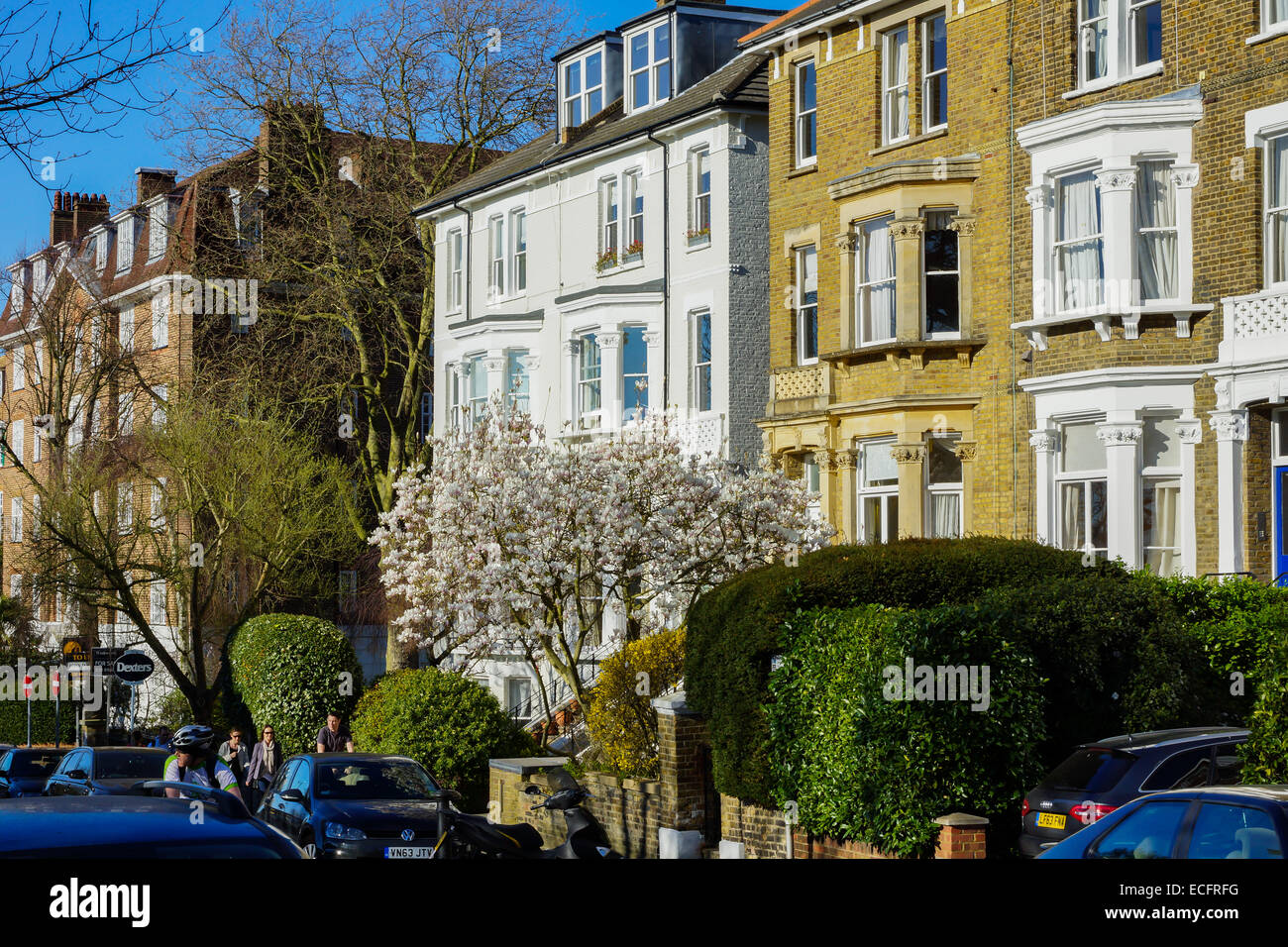 street in spring, richmond, london Stock Photo