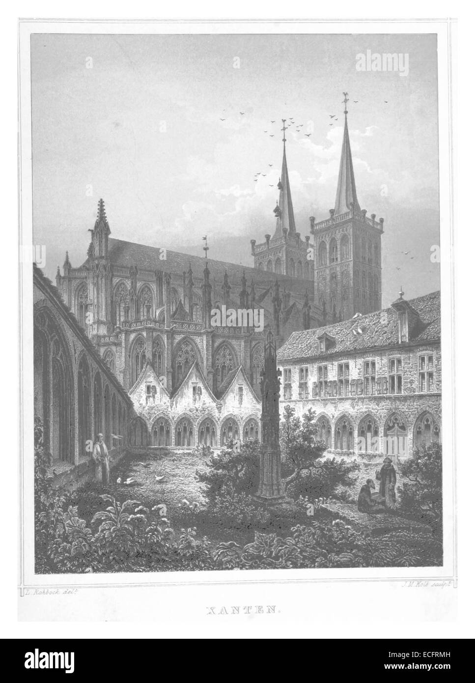 POPPEL(1852) p2.791 XANTEN, DOMKIRCHE Stock Photo