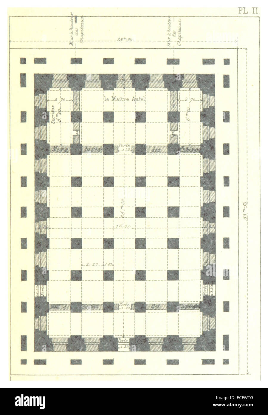 SIMON(1885) p405 Plate 2 - Plan de l'église Médiné Allem Stock Photo