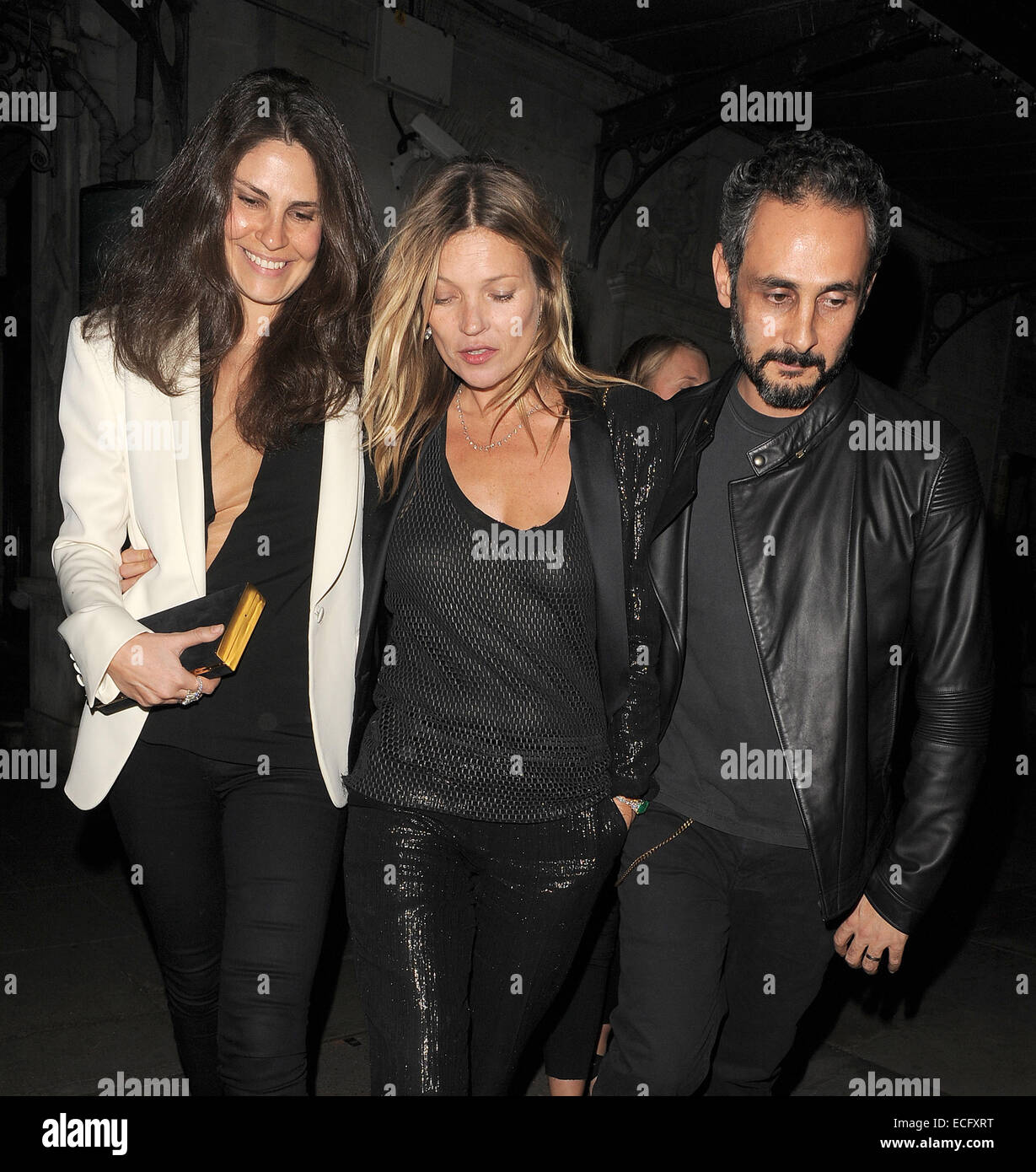 Kate Moss leaving J Sheekey Restaurant at 1am, appearing rather worse