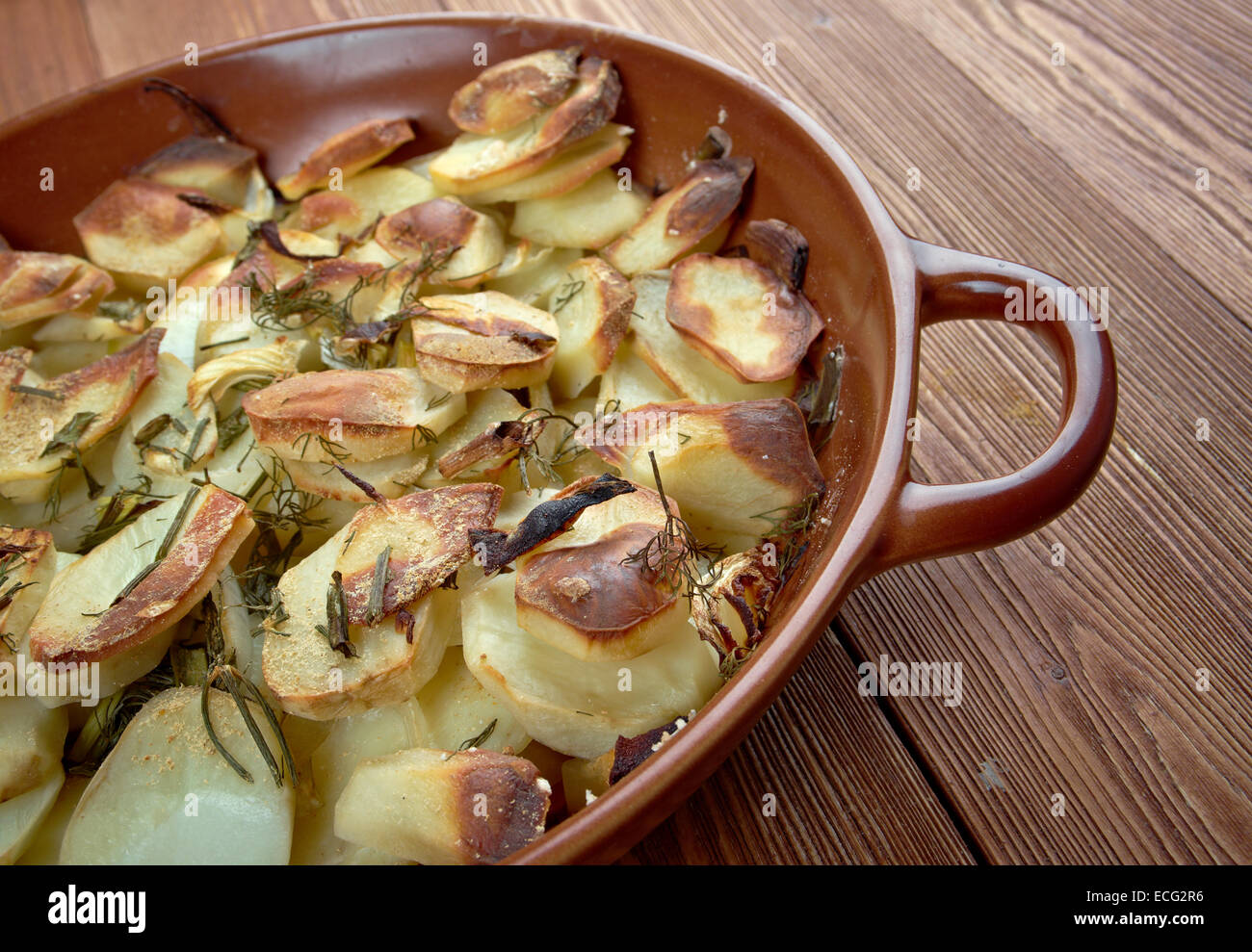 Potato and onion gratin,close up Stock Photo Alamy