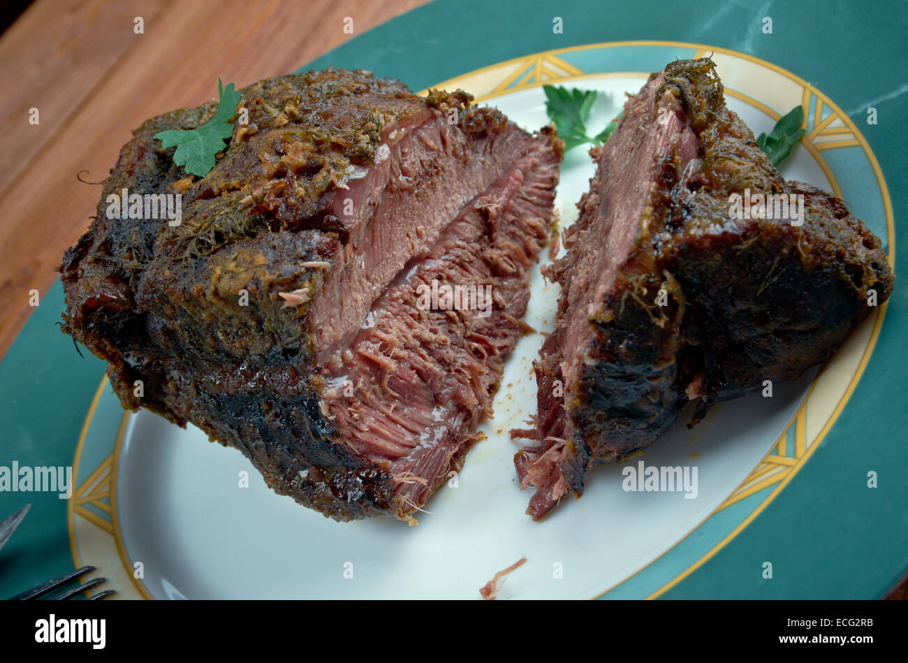 Pariserbef - Danish cuisine ground beef steak Stock Photo