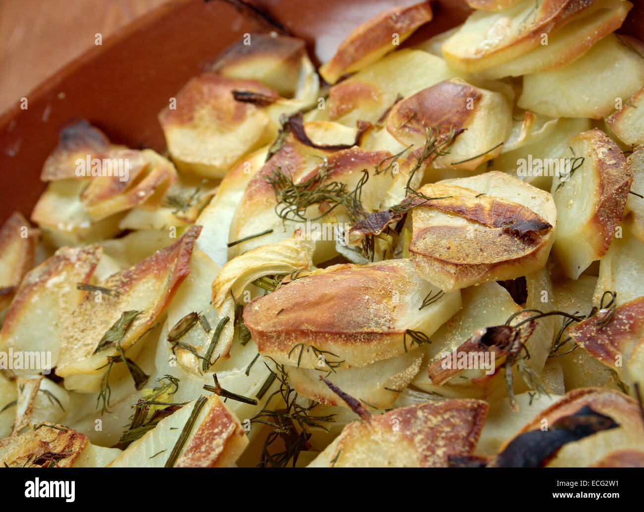 Potato and onion gratin,close up Stock Photo Alamy