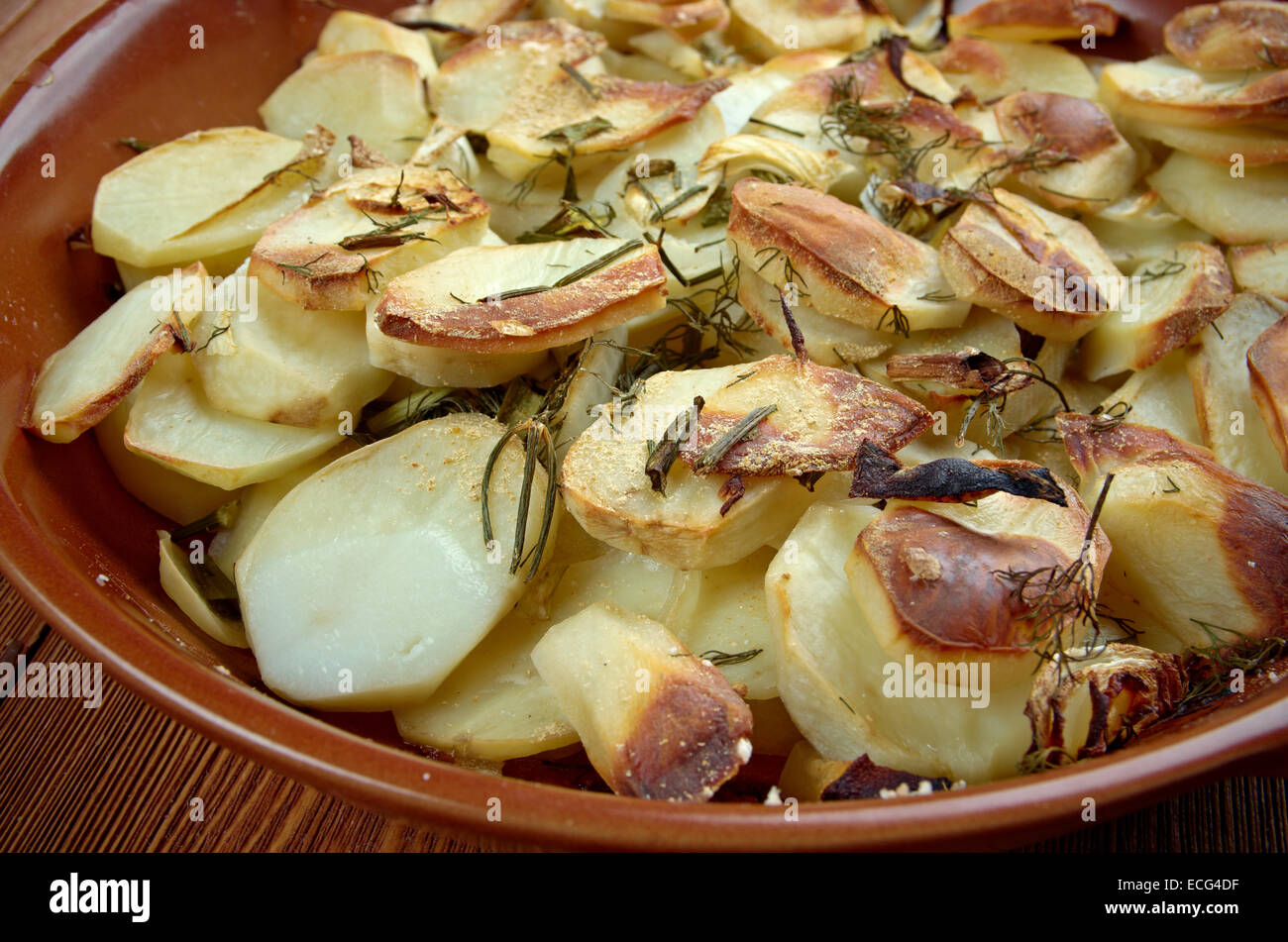 Potato and onion gratin,close up Stock Photo Alamy
