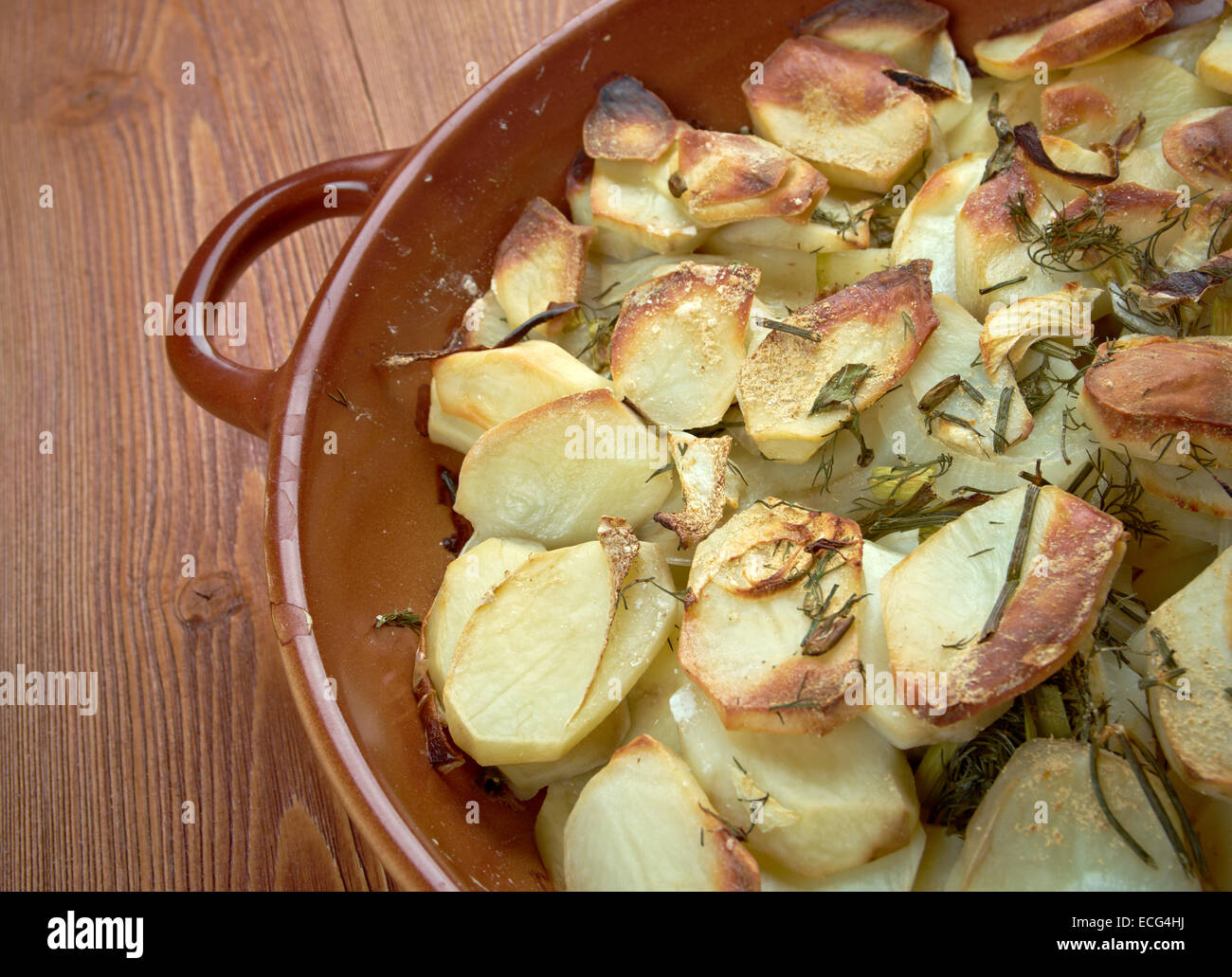 Potato and onion gratin,close up Stock Photo Alamy