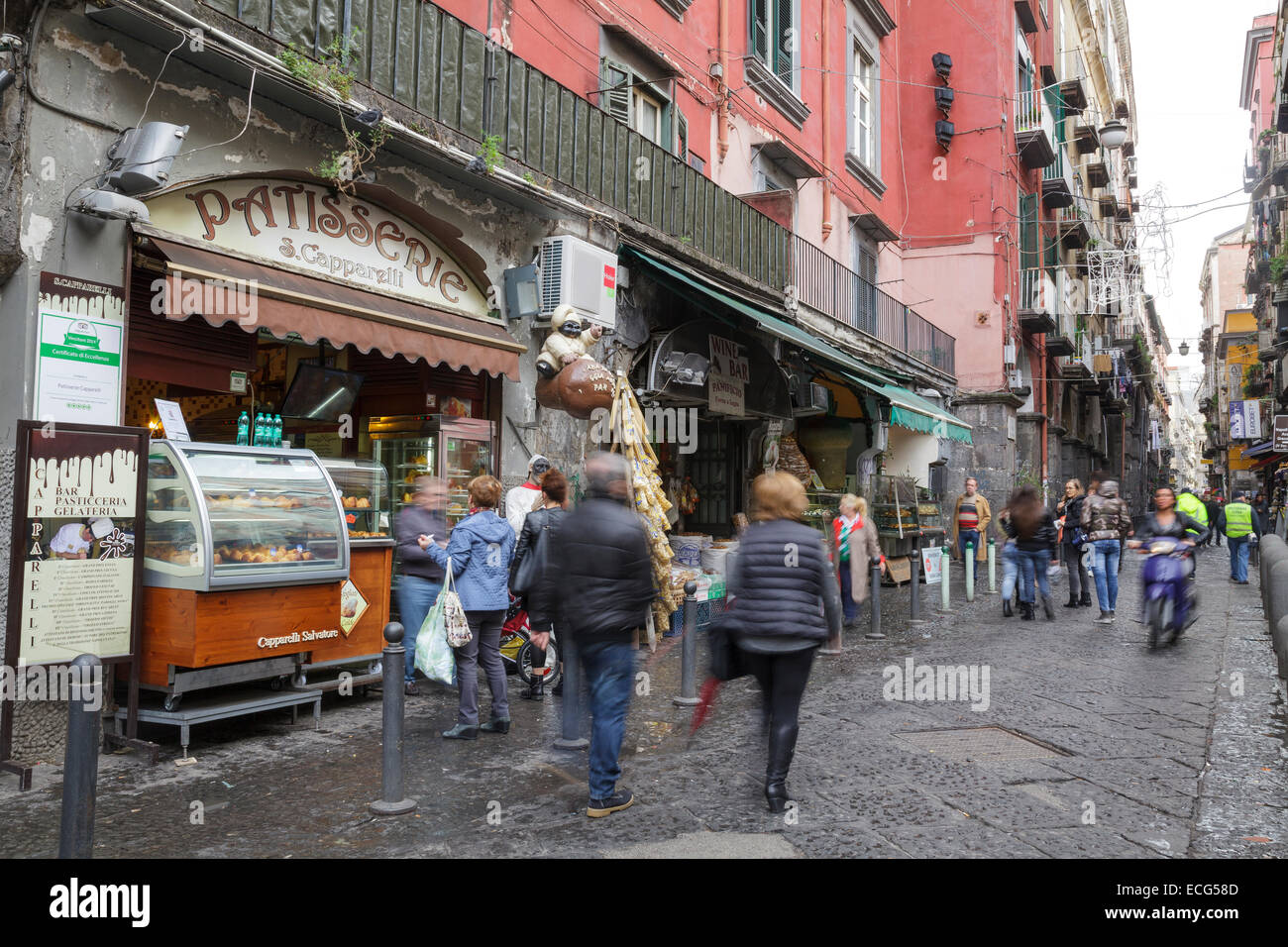 Via dei Tribunali, Naples Old Town, Campania, Italy Stock Photo