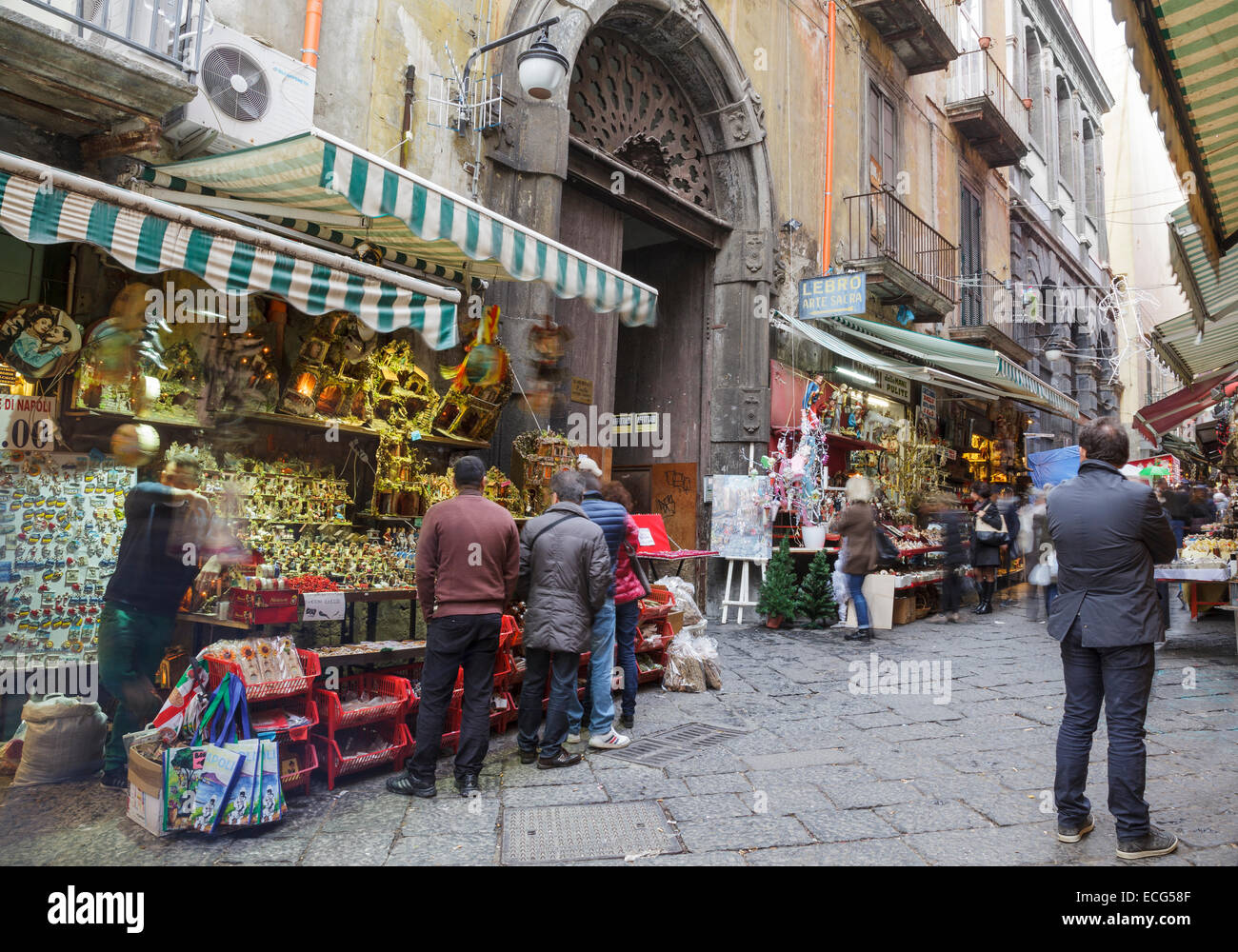 typical street in Naples Old Town, Campania, Italy Stock Photo