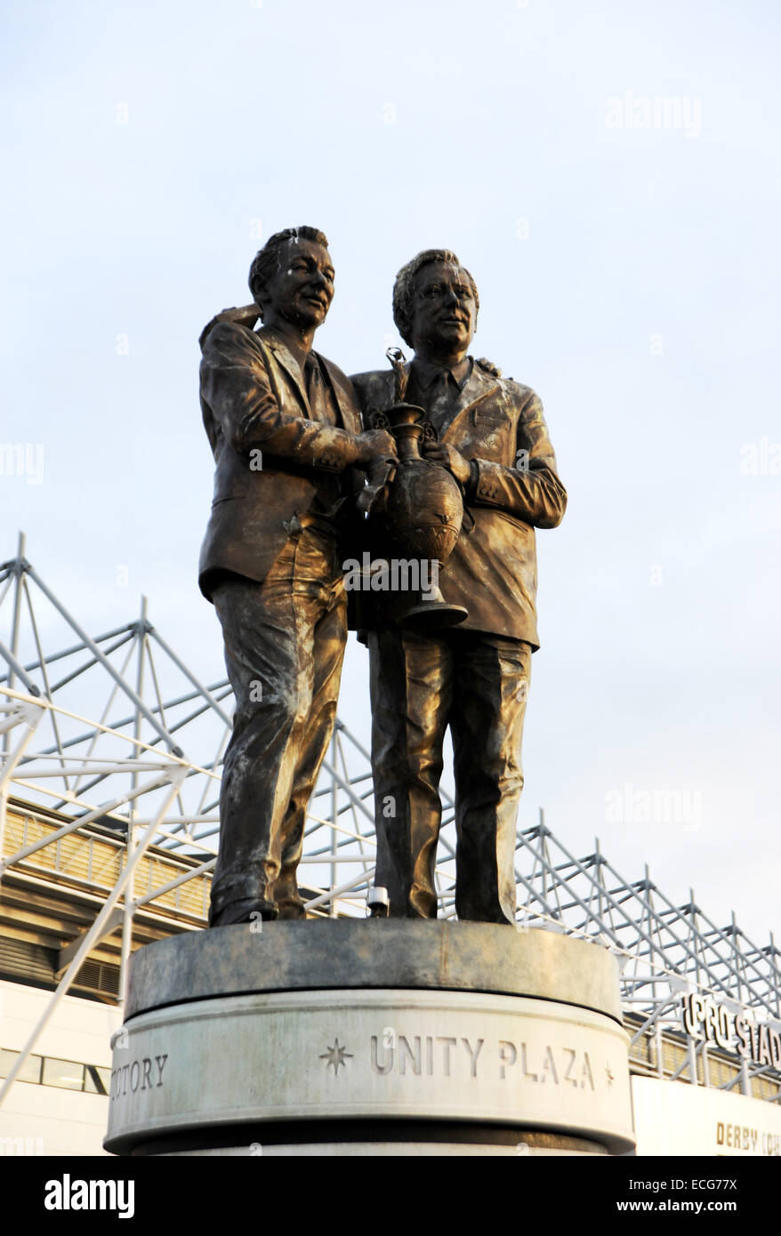 The brian clough peter taylor statue outside the ipro stadium hires