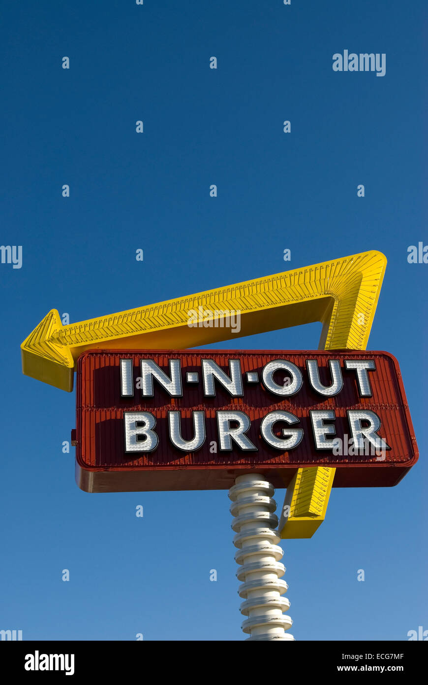 In N Out Burger sign USA Stock Photo