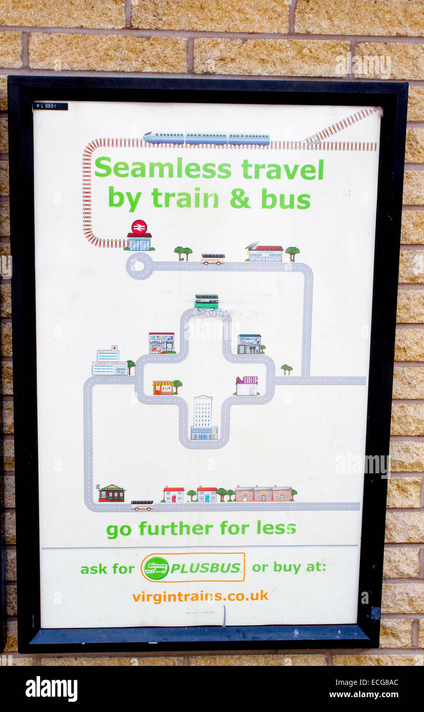 Plusbus seamless travel by bus & train Go further for less Stock Photo