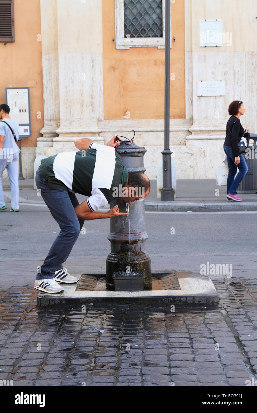 Person drinking from fountain hires stock photography and images Alamy