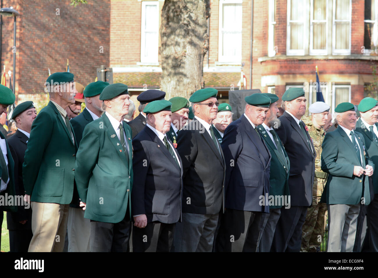 Remembrance Day Parade Veterans paying their respects, Bedford