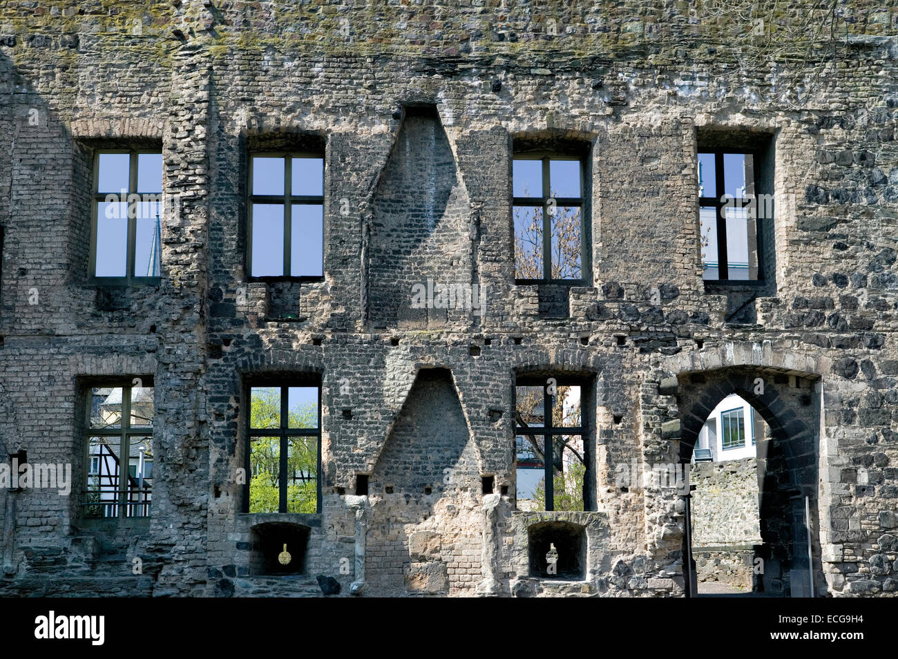 Old city ramparts in Andernach, Rhineland-Palatinate, Germany, Europe, alte Stadtbefestigungen in Andernach, Deutschland Stock Photo