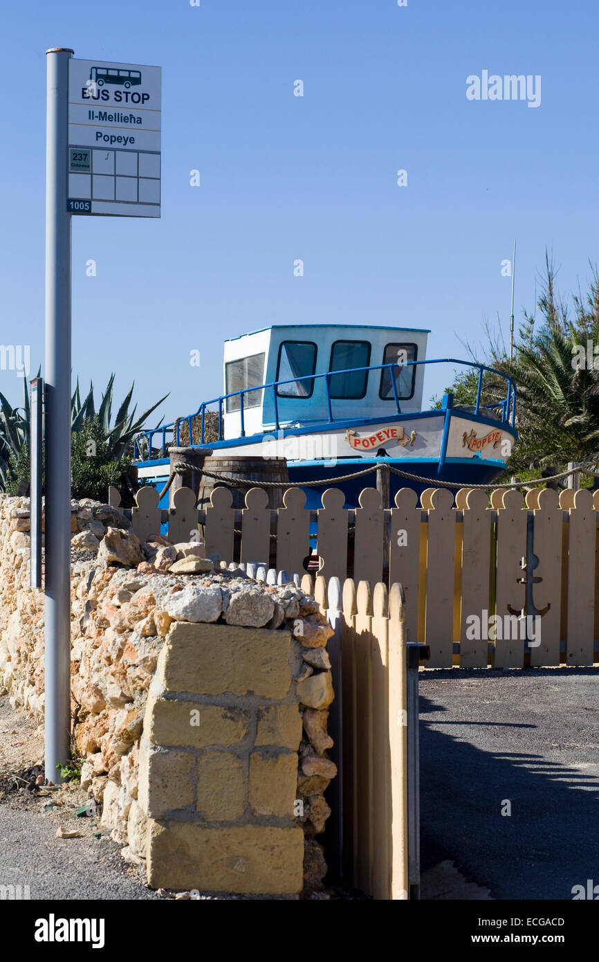Popeye Village of sweethaven the Island of Malta Europe Stock Photo