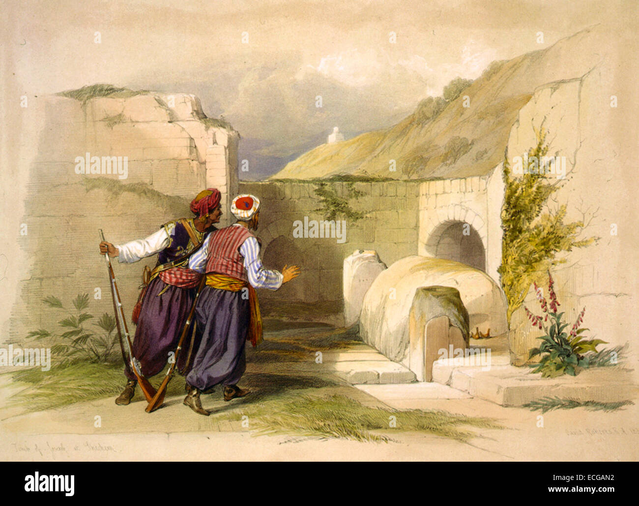 Tomb of Joseph at Shechem David Roberts 1839 Stock Photo