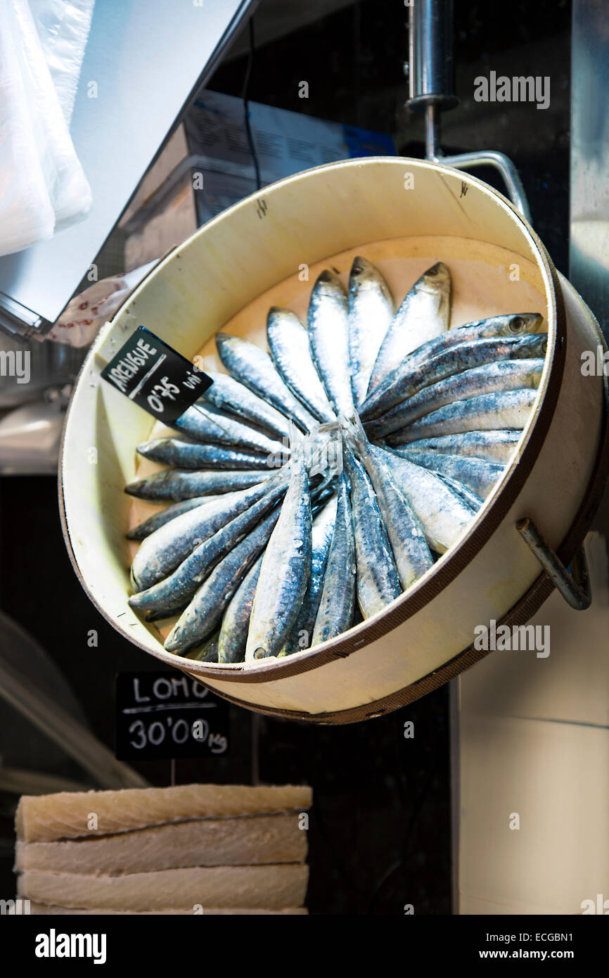 Fresh sardines on a market stall Stock Photo Alamy
