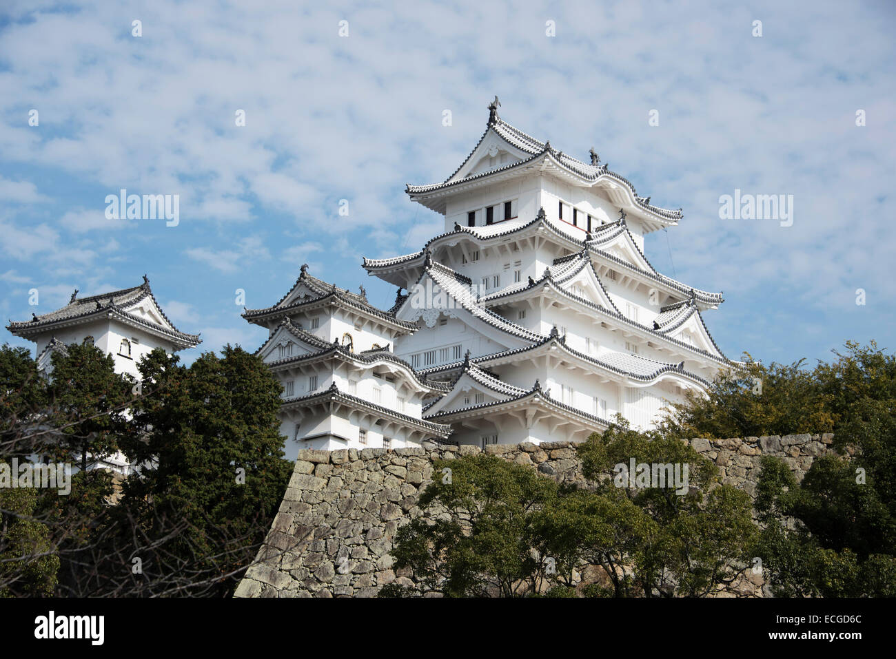 The restored Himeji Castle opening in March 2015, Himeji, Japan Stock