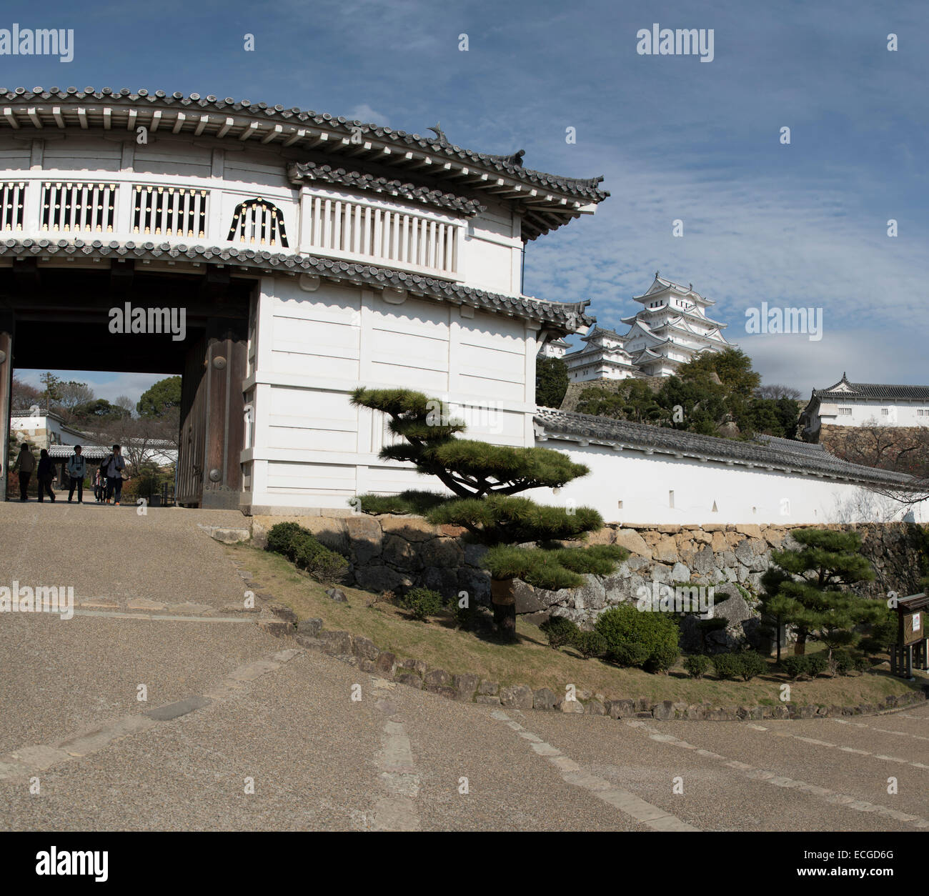 The restored Himeji Castle opening in March 2015, Himeji, Japan Stock