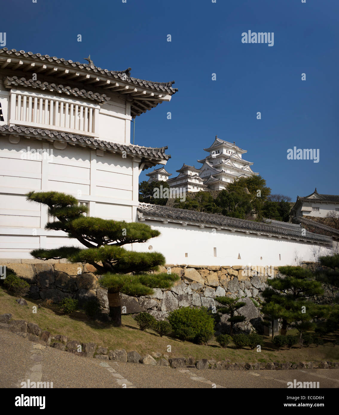 The restored Himeji Castle opening in March 2015, Himeji, Japan Stock