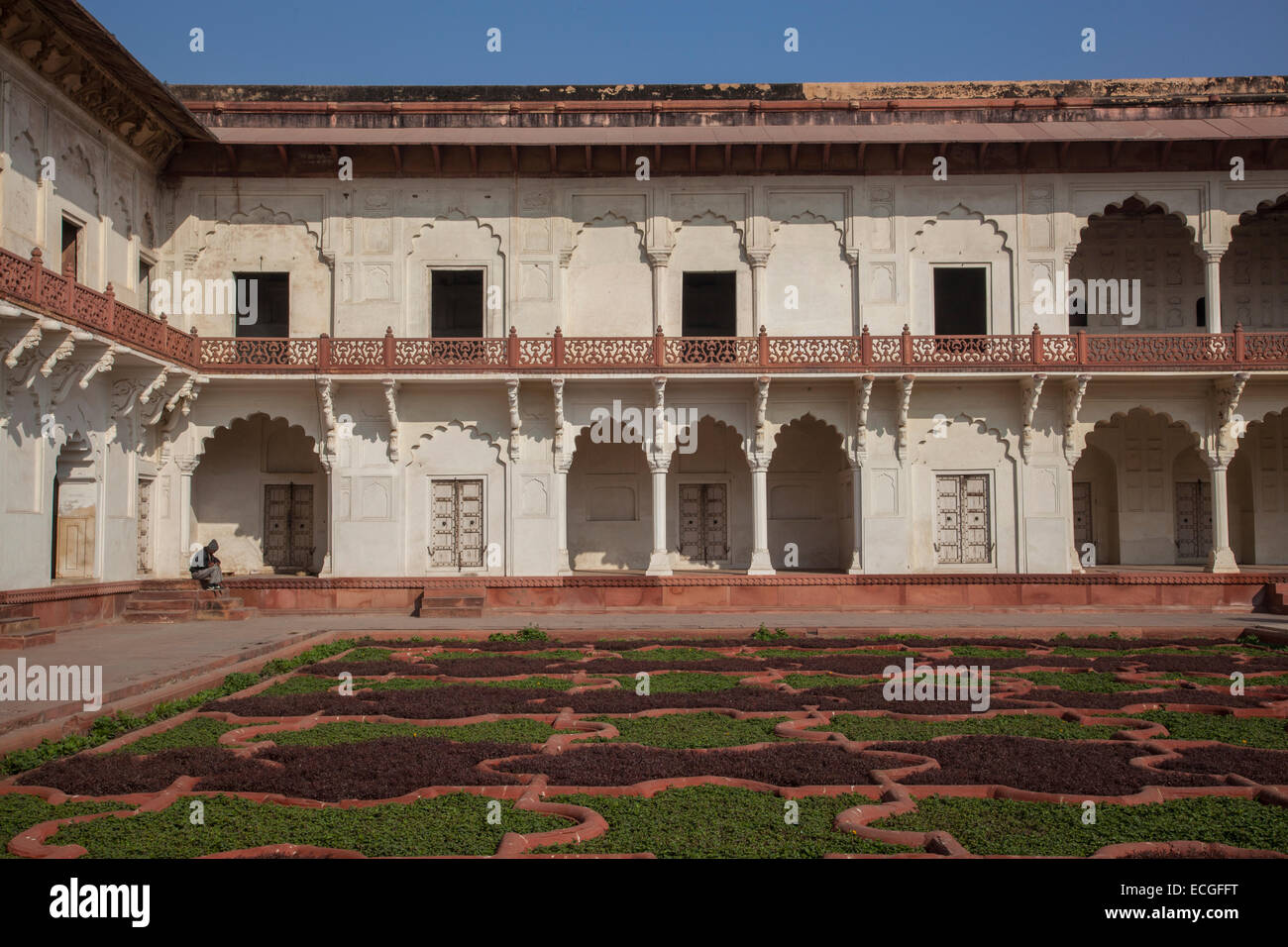 Gardens inside the Agra Fort, India Stock Photo