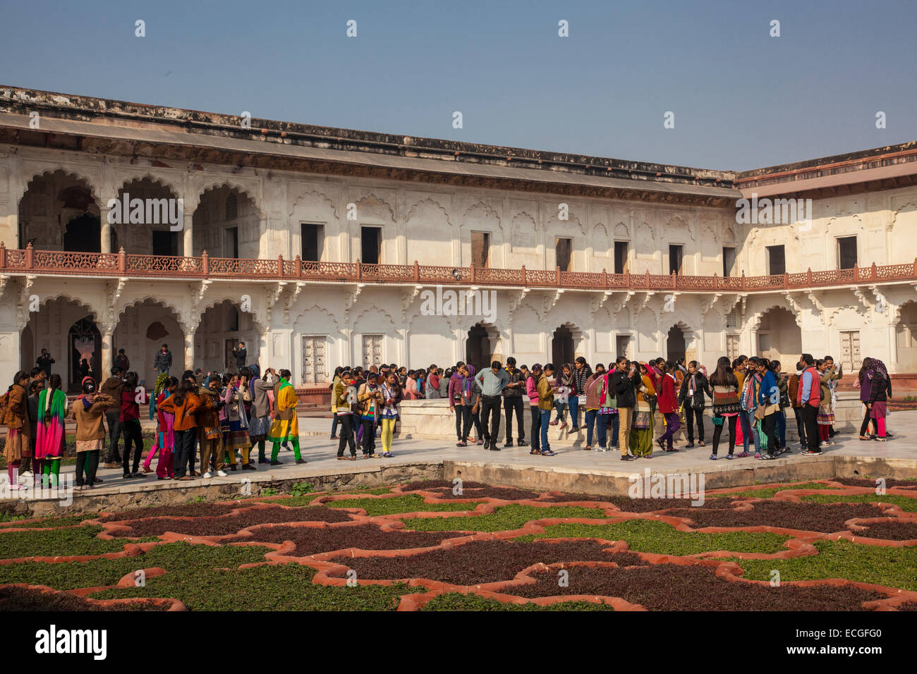 Gardens inside the Agra Fort, India Stock Photo