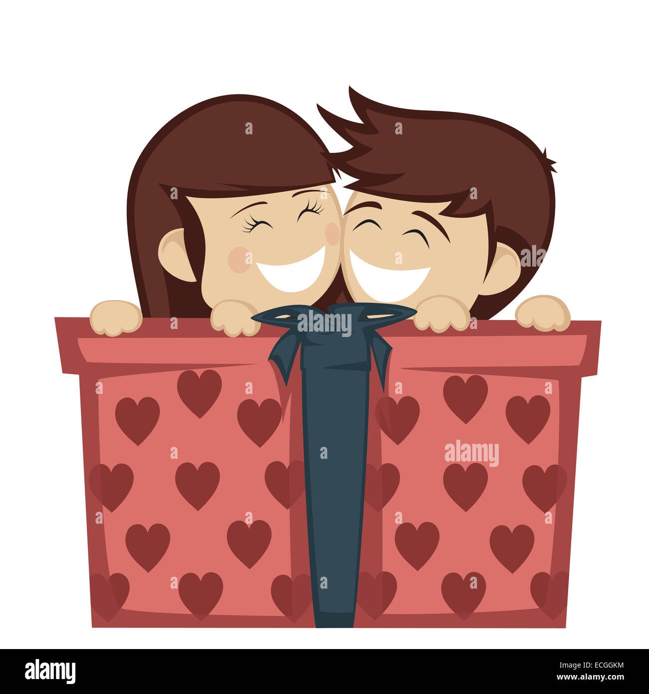 Boy give gift cartoon hi-res stock photography and images - Alamy