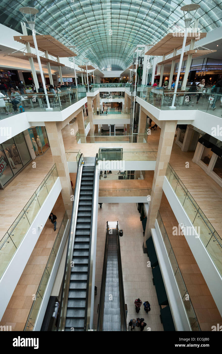 An interior view of the Core Shopping Centre in Calgary Alberta Canada