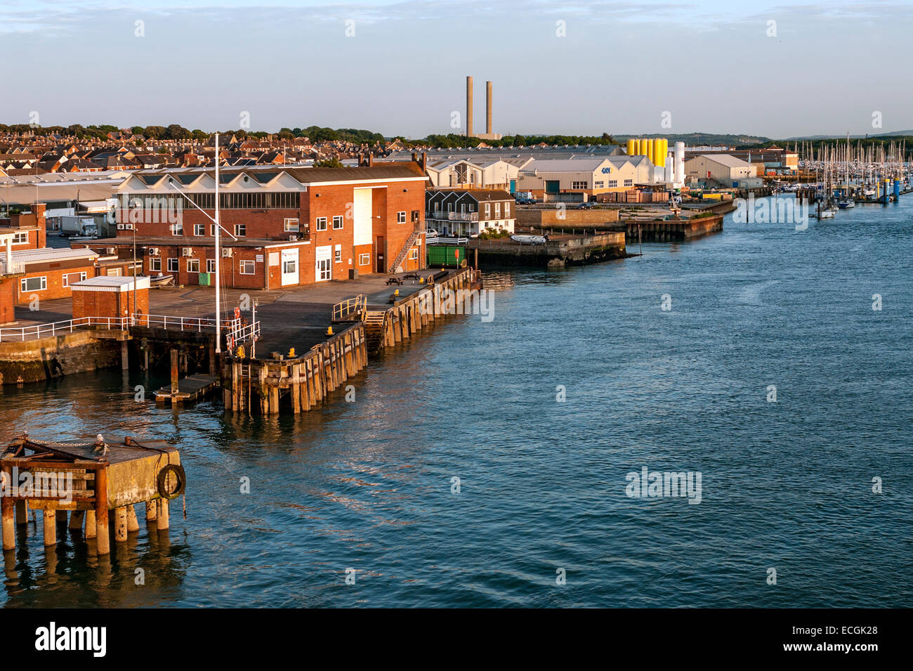 View over Cowes harbour at the Isle of Wight, South England Stock Photo
