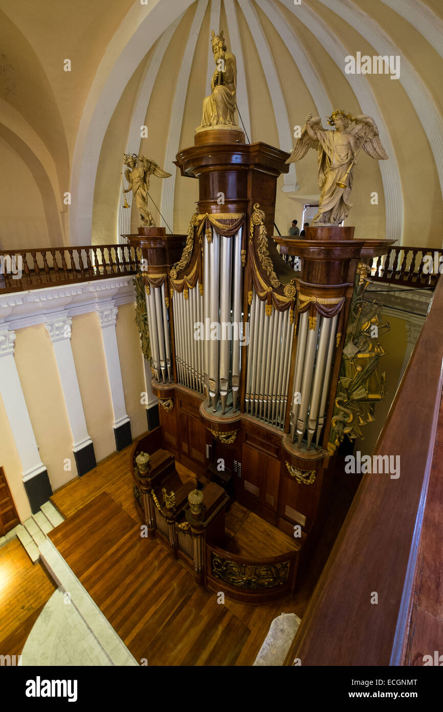 The Loret Organ within Arequipa Cathedral, Arequipa, Peru. Stock Photo